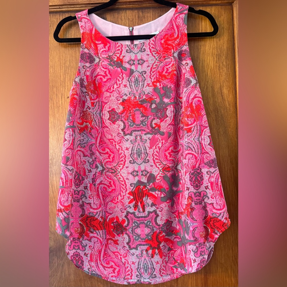 Cabi Jubilee Pink Paisley Tank Top- Small